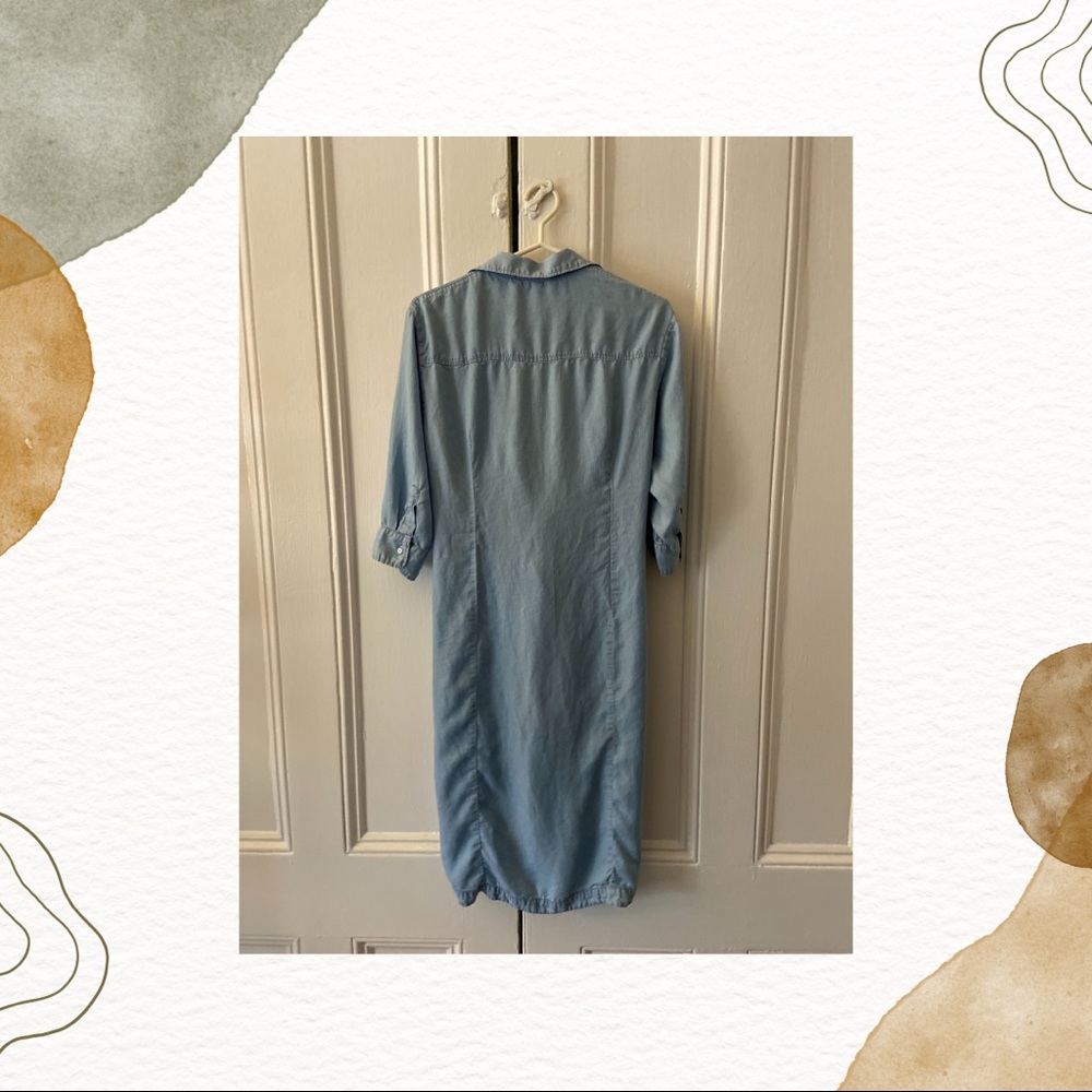 Zara Denim Shirt Dress with Knot - Picture 3 of 8